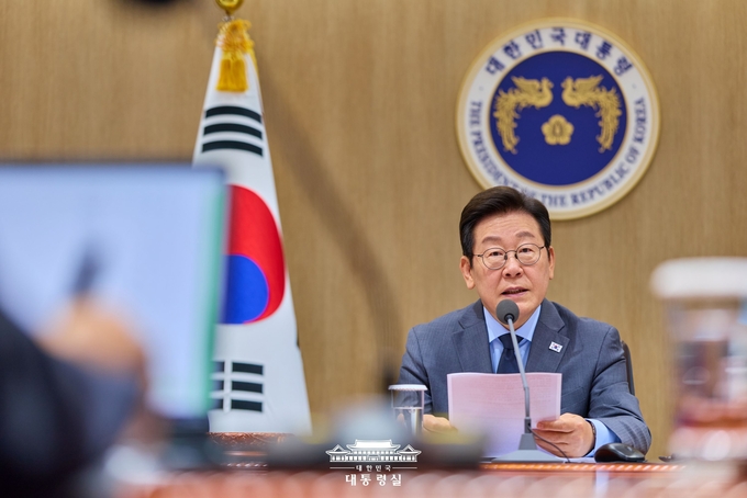 이재명 대통령이 국무회의를 주재하고있다 <br>
<br>
대통령실 